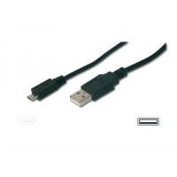 ASSMANN Kabel połączeniowy USB 2.0 HighSpeed Typ USB A|micro USB B M|M czarny 1m USB B M|M czarny 1m