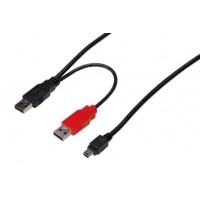 ASSMANN Kabel rozdzielacz USB 2.0 HighSpeed Canon Typ 2xUSB A|miniUSB B (5pin) M|M czarny 1m