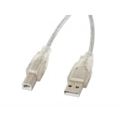 LANBERG Kabel USB 2.0 AMBM 5M Ferryt przezroczysty