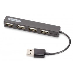 EDNET HUB|Koncentrator 4portowy USB 2.0 HighSpeed, czarny
