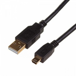 Digitus Kabel połączeniowy USB 2.0 HighSpeed Canon Typ USB A|miniUSB B (5pin) M|M czarny 1m
