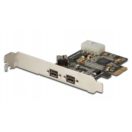 Digitus Karta|Kontroler Firewire (800) PCI Exp., 2xZew. 1xWew. IEEE1394b 9pin,Low Profile, Chipset XIO2213B