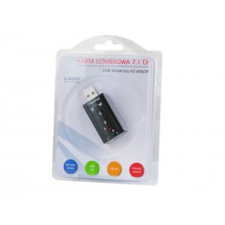 Elmak SAVIO AK01 Karta dźwiękowa USB 7.1, 16bit sound, Plug & Play, blister