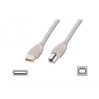 ASSMANN Kabel drukarkowy USB 2.0 A|M USB B |M, 3,0 m beżowy